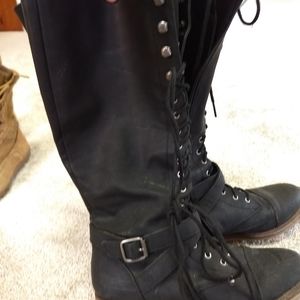 Tall black dress boots